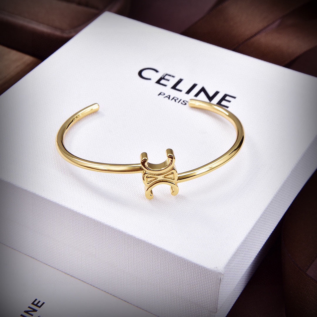 Celine Triomphe Asymmetric Bracelet