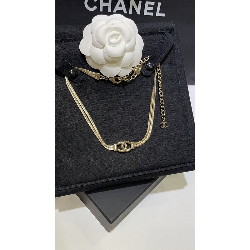 Chanel Gold Choker Chain Necklace