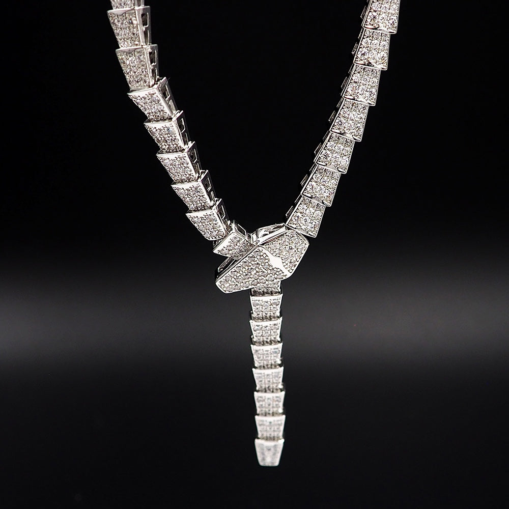 Bvlgari Serpenti Viper Full Pave Diamond Necklace - 18K Gold