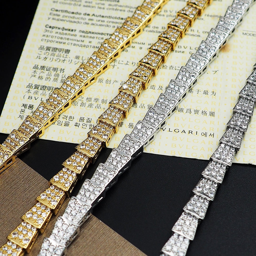 Bvlgari Serpenti Viper Full Pave Diamond Necklace - 18K Gold