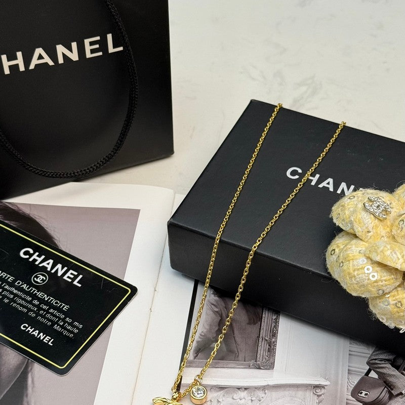 Chanel 26P Diamond Gold Necklace