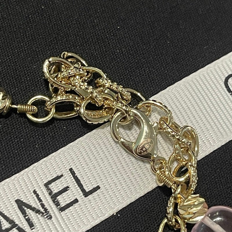 Chanel 26C Pink Crystal Flower Necklace