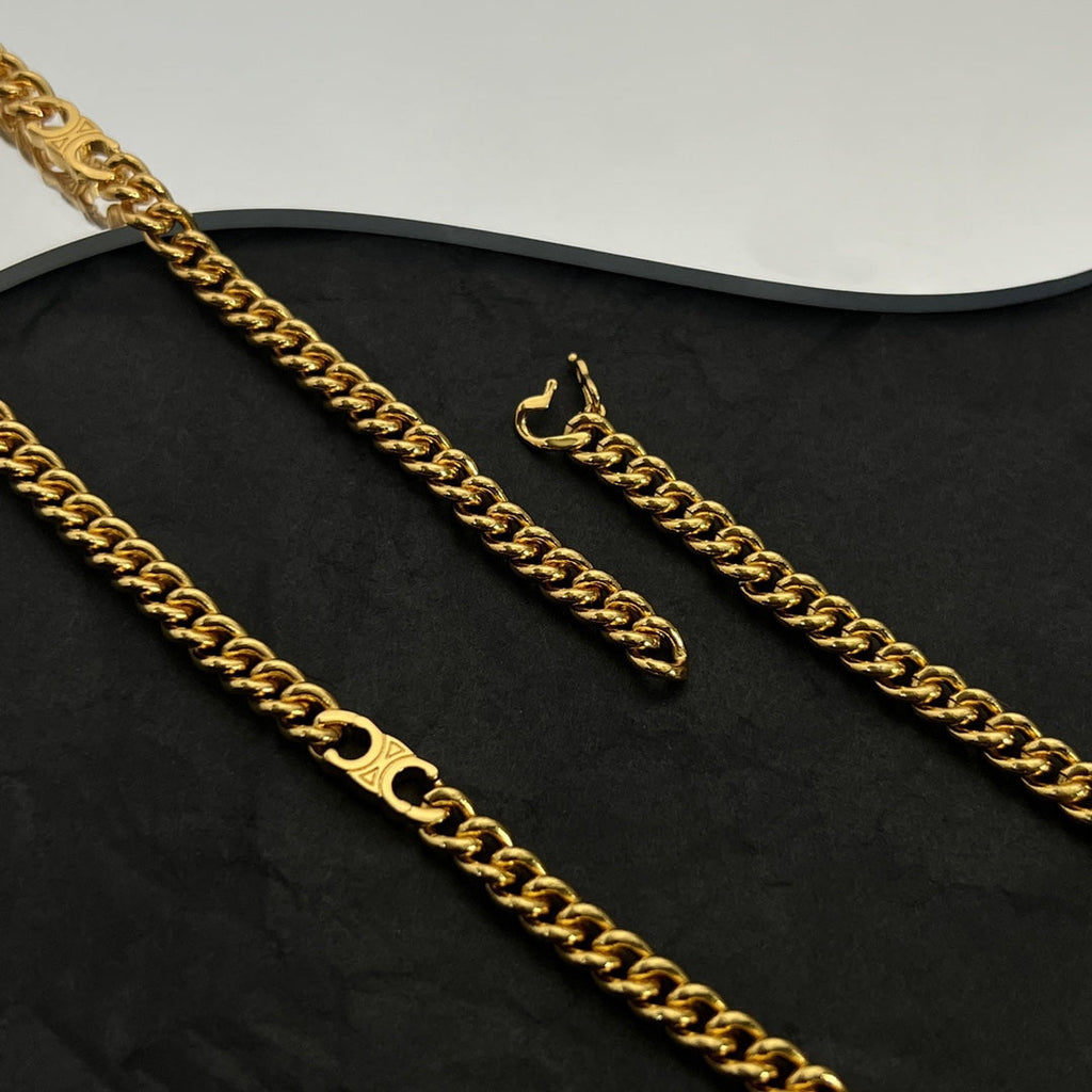 Celine Triomphe Gourmette Chain Necklace