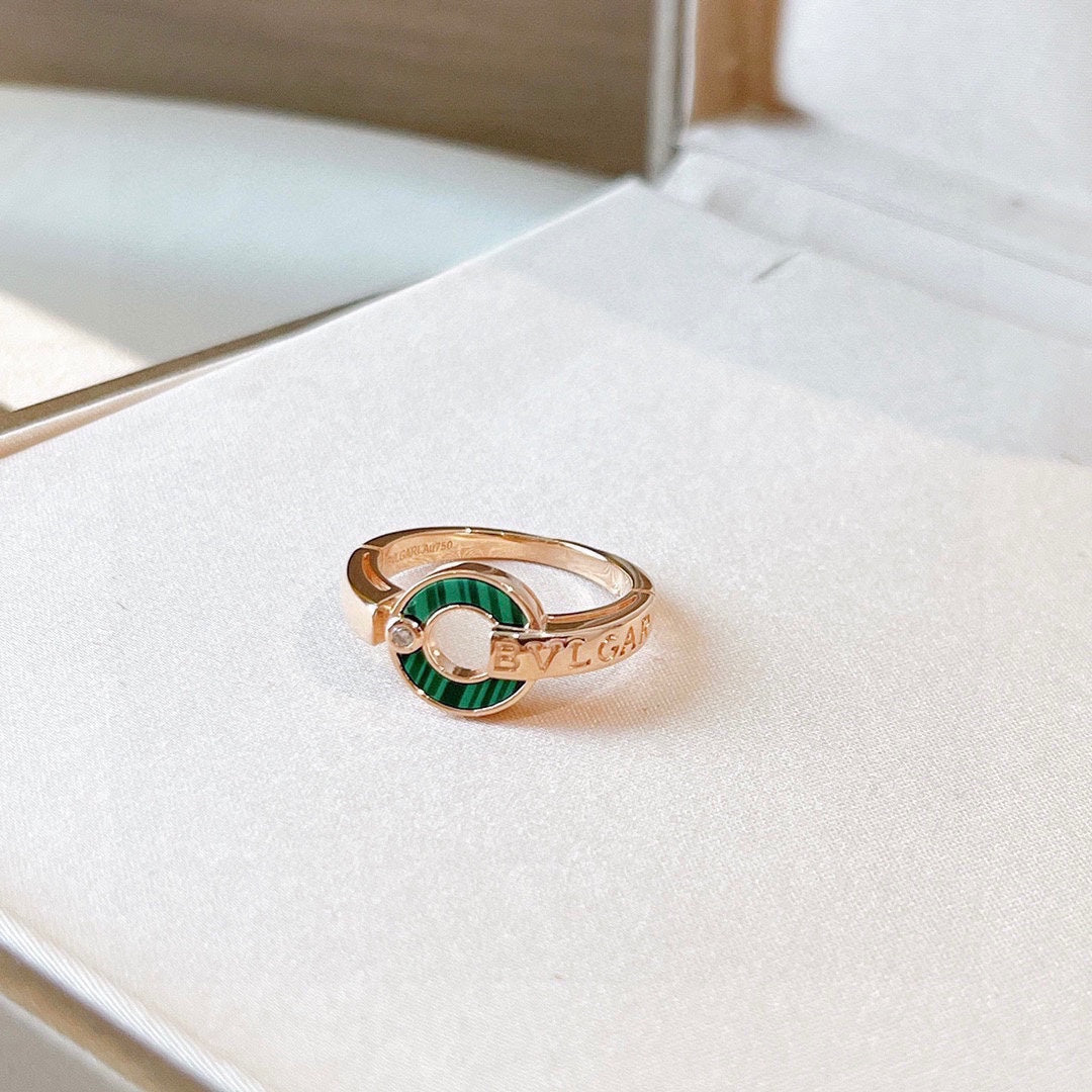 Bvlgari Malachite Ring - 18K Rose Gold