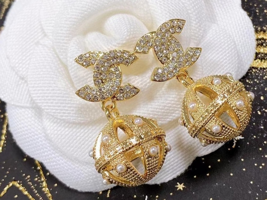 Chanel Ball Drop Earrings - 18K Yellow Gold