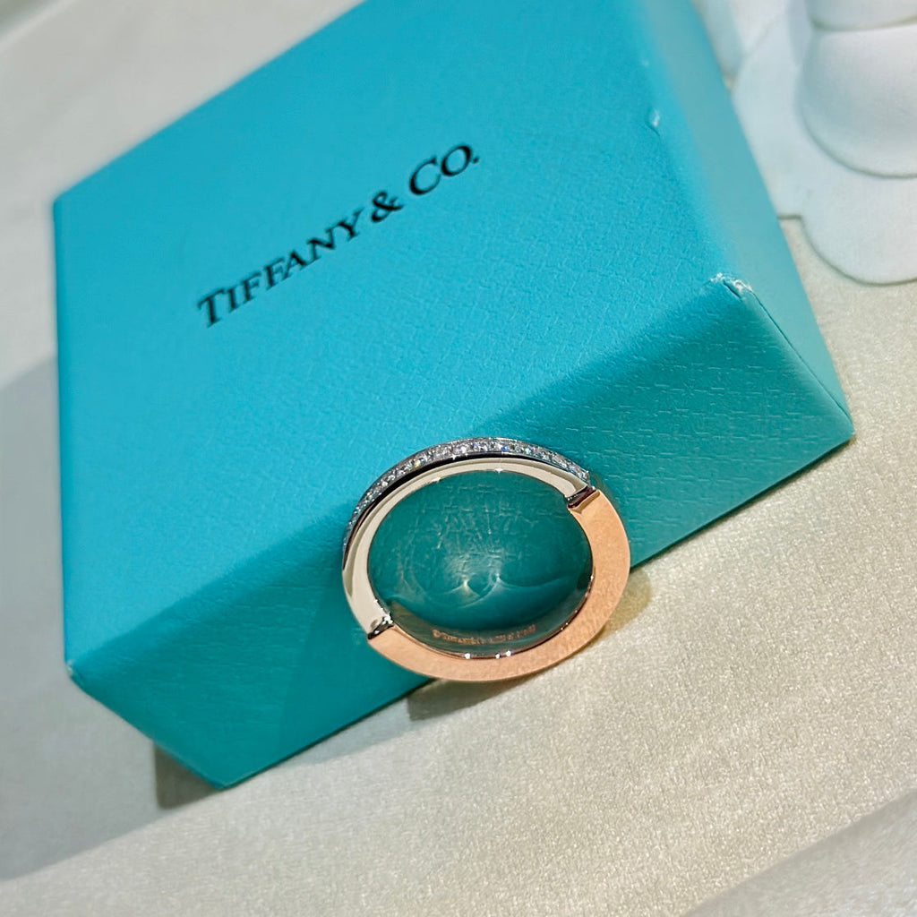 Tiffany Lock Moissanite Ring - 18K Rose Gold