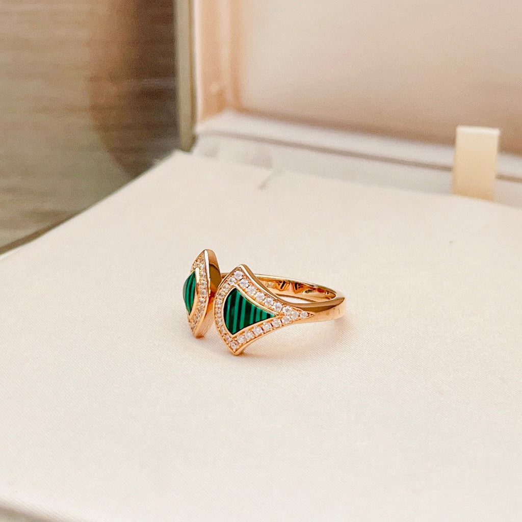 Bvlgari Dream Malachite Ring - 18K Rose Gold