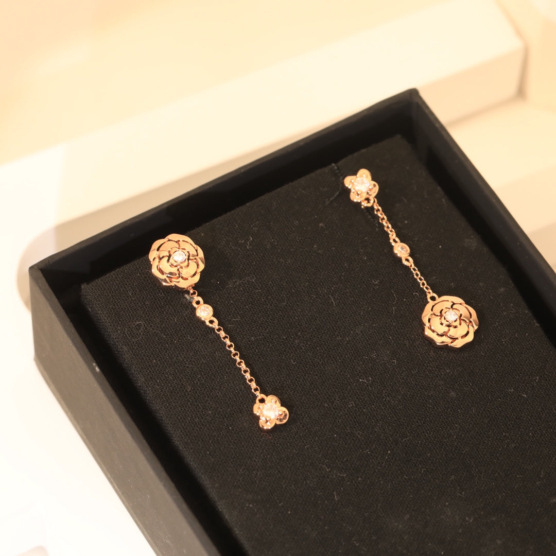 Chanel Camellia Earrings - 18K Rose Gold