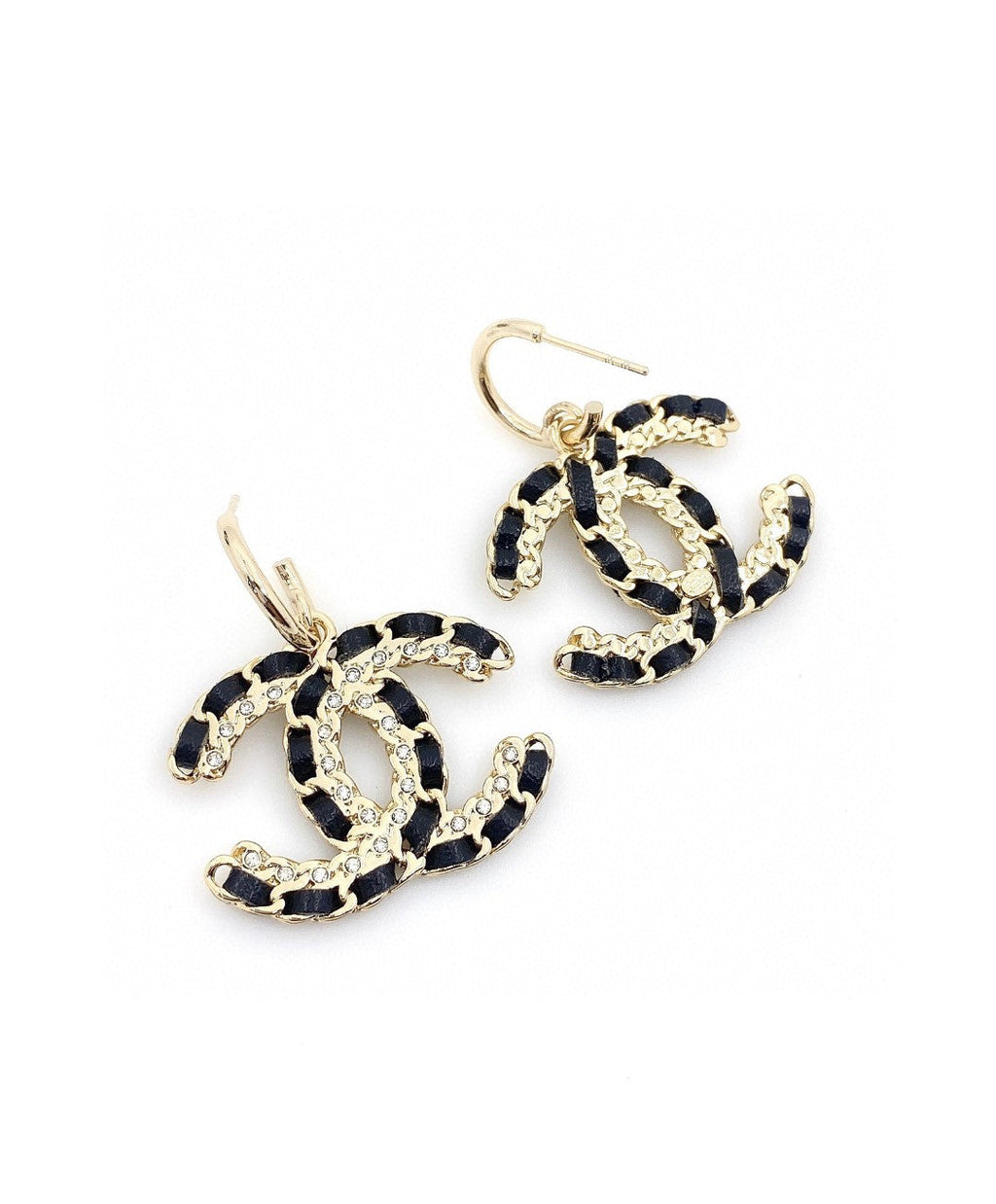 Chanel Leather Earrings - 18K Yellow Gold