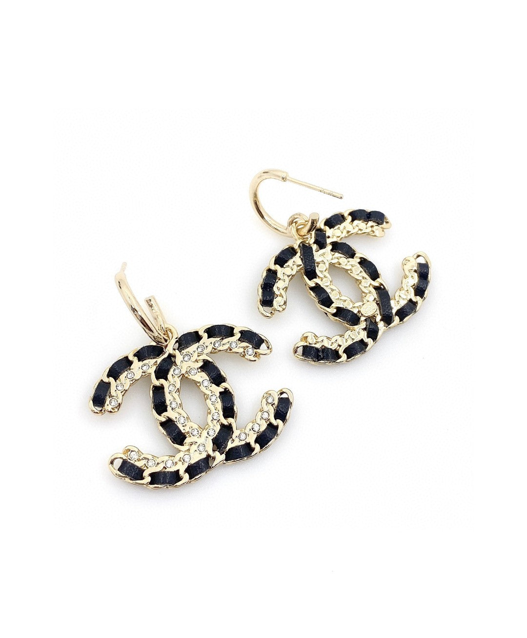 Chanel Leather Earrings - 18K Yellow Gold