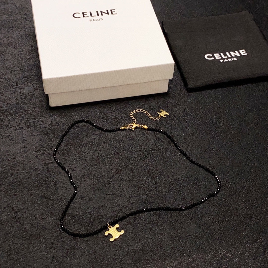 Celine Black Crystal Necklace