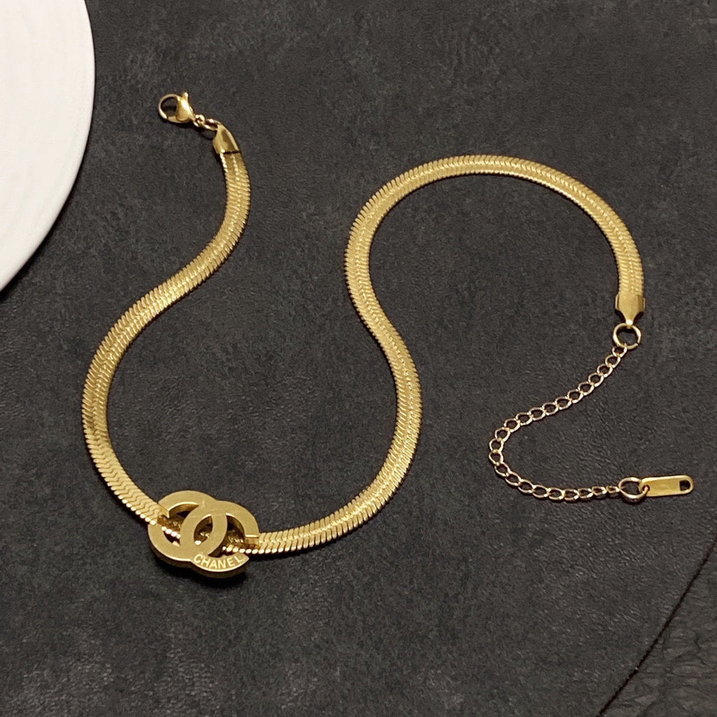 Chanel Gold Chain Choker Necklace