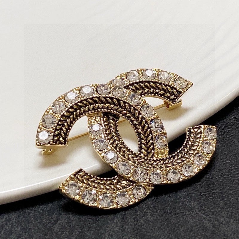 Chanel Diamond Gold Brooch