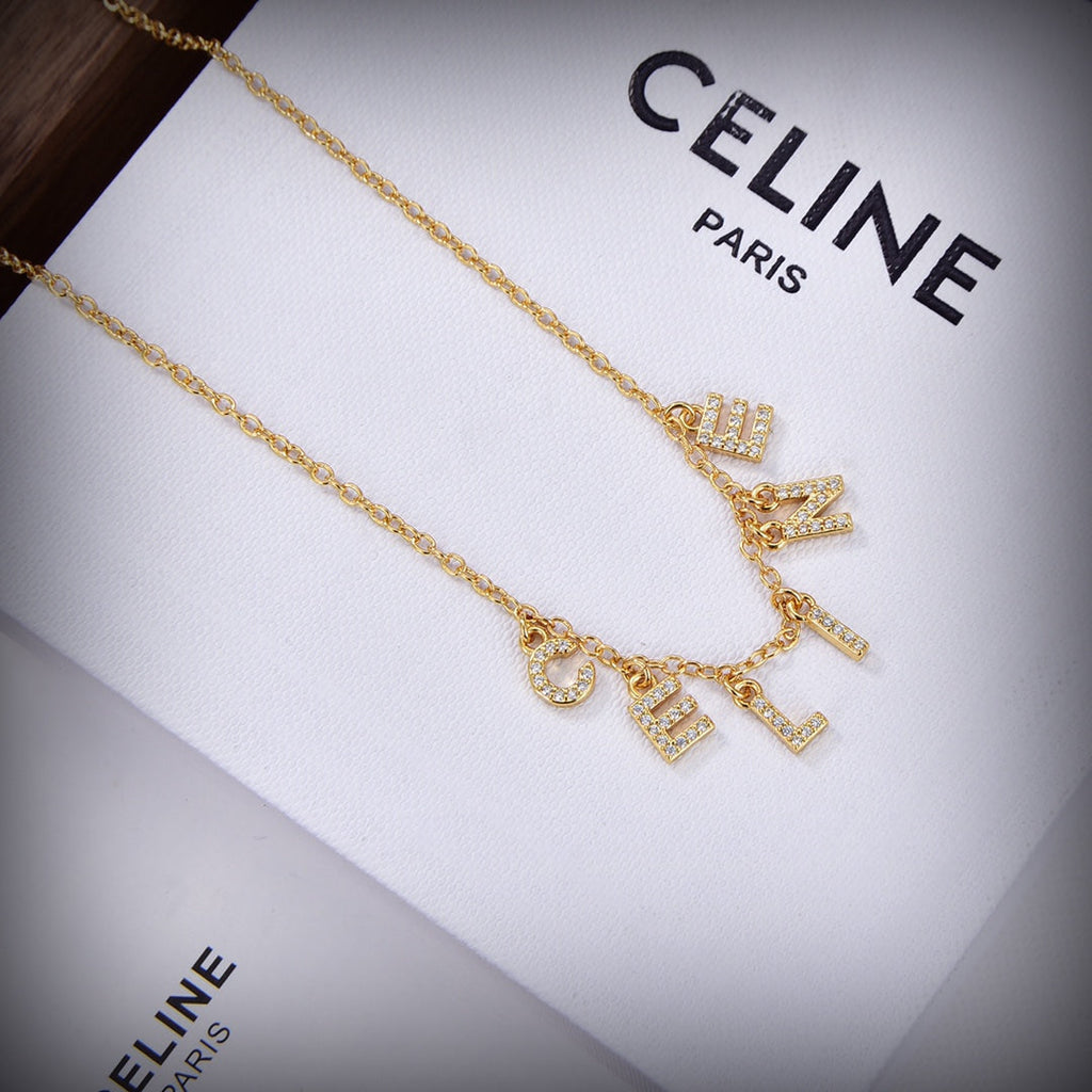 Celine Triomphe Paris Strass Crystal Necklace
