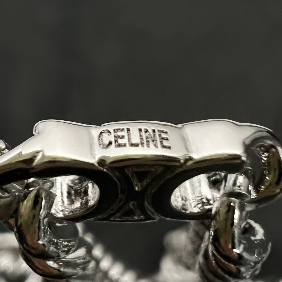 Celine Triomphe Gourmette Chain Necklace