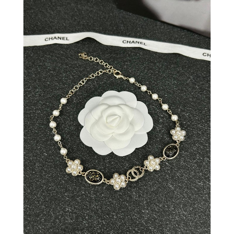 Chanel Black & Orange Crystal Choker Necklace