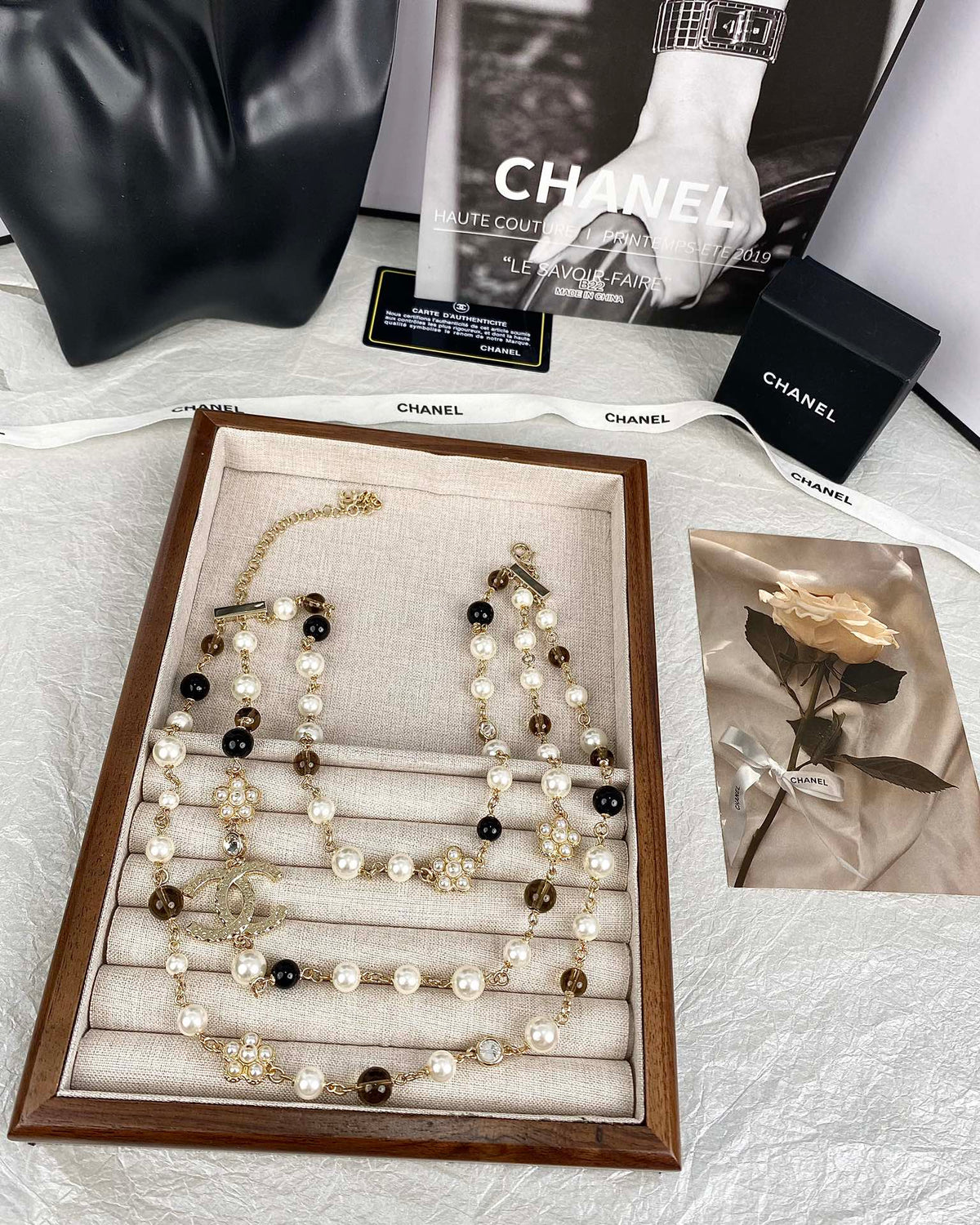 Chanel 24B Long Pearl Necklace