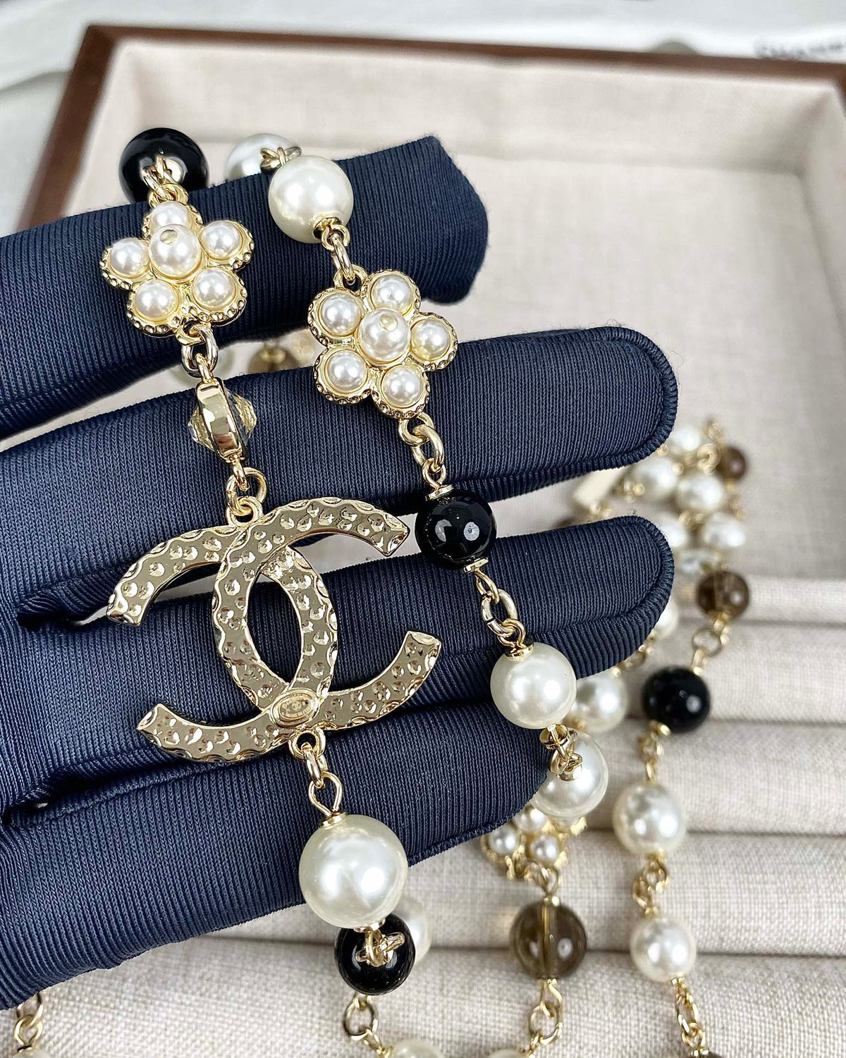 Chanel 24B Long Pearl Necklace
