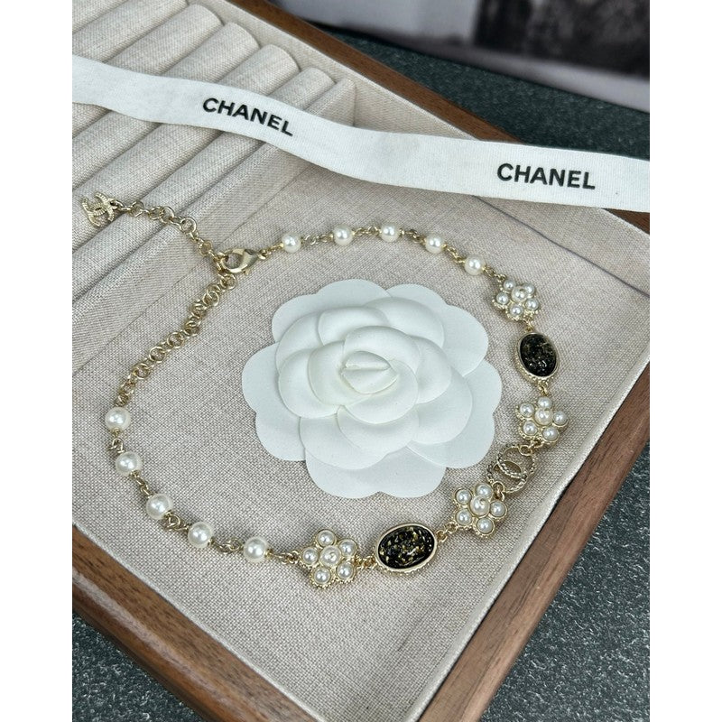 Chanel Black & Orange Crystal Choker Necklace