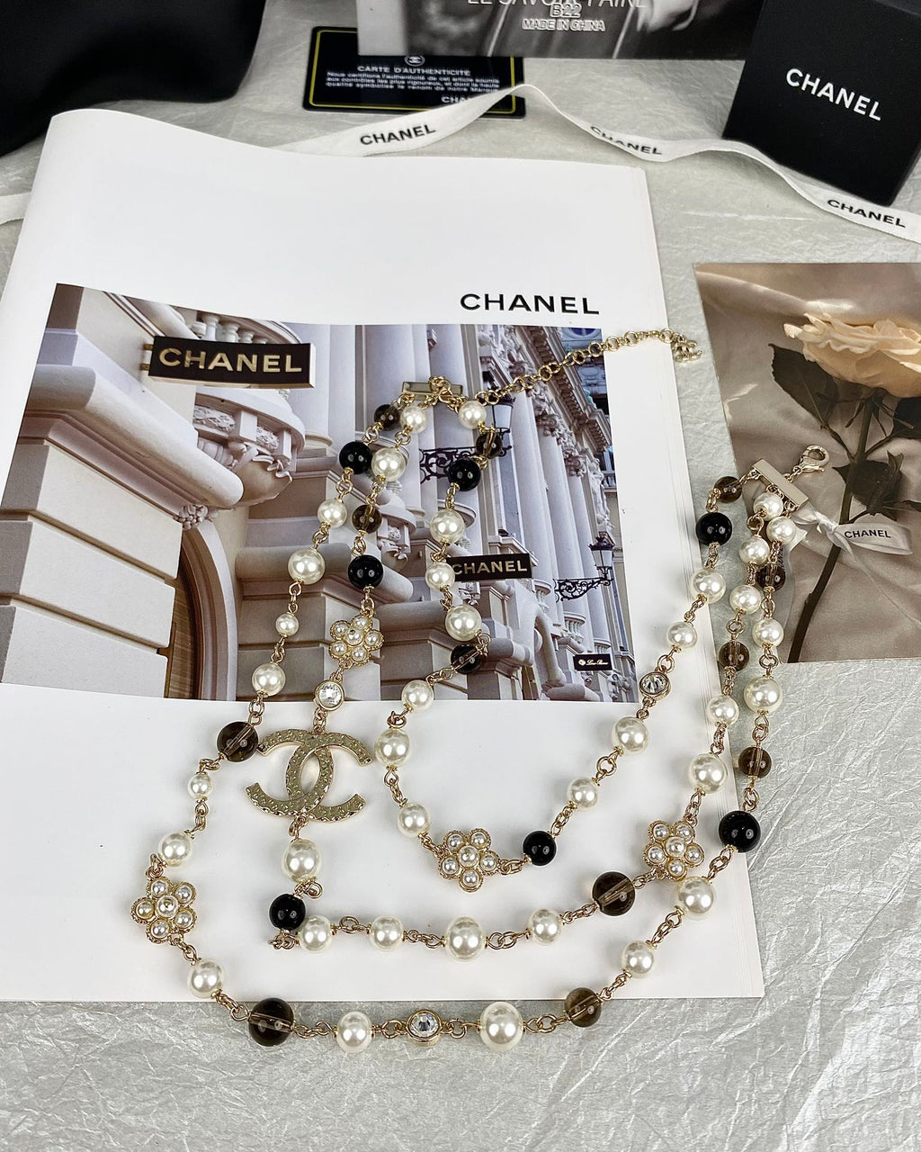 Chanel 24B Long Pearl Necklace
