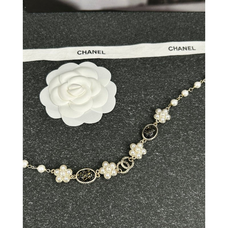 Chanel Black & Orange Crystal Choker Necklace