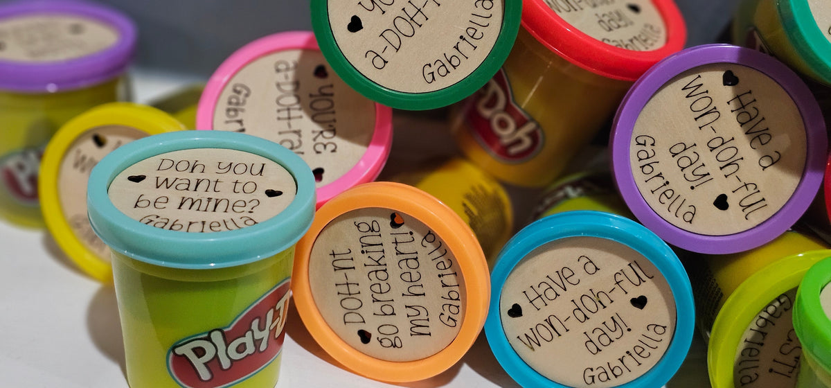 Valentine's Day Play-Doh Gift with Personalized Topper