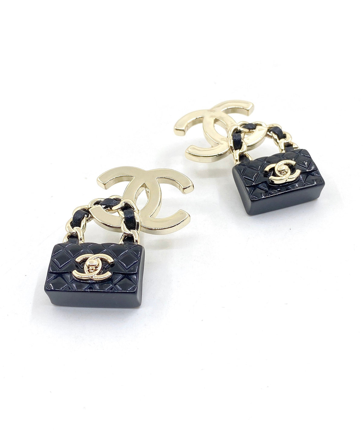 Chanel Bag Drop Earrings - 18K Yellow Gold
