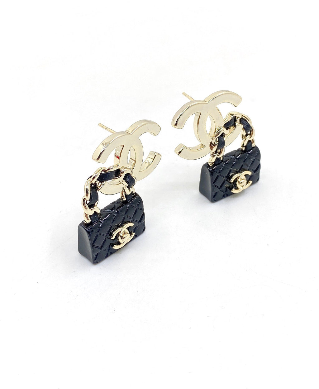 Chanel Bag Drop Earrings - 18K Yellow Gold