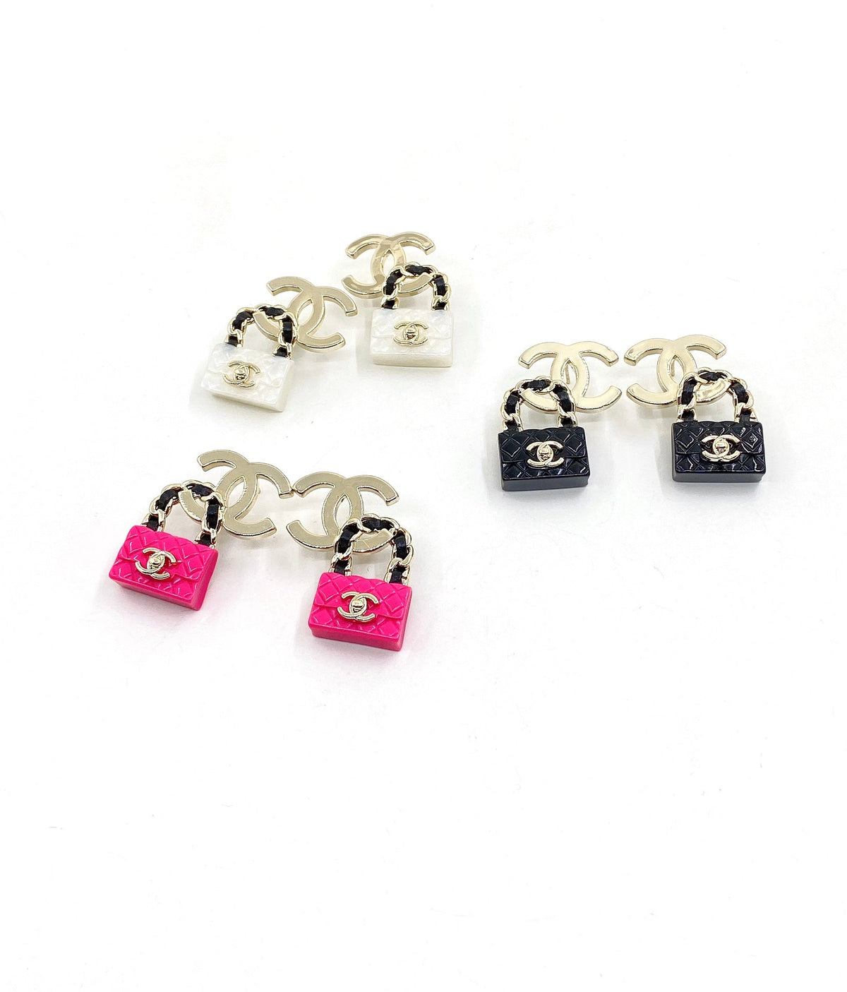 Chanel Bag Drop Earrings - 18K Yellow Gold
