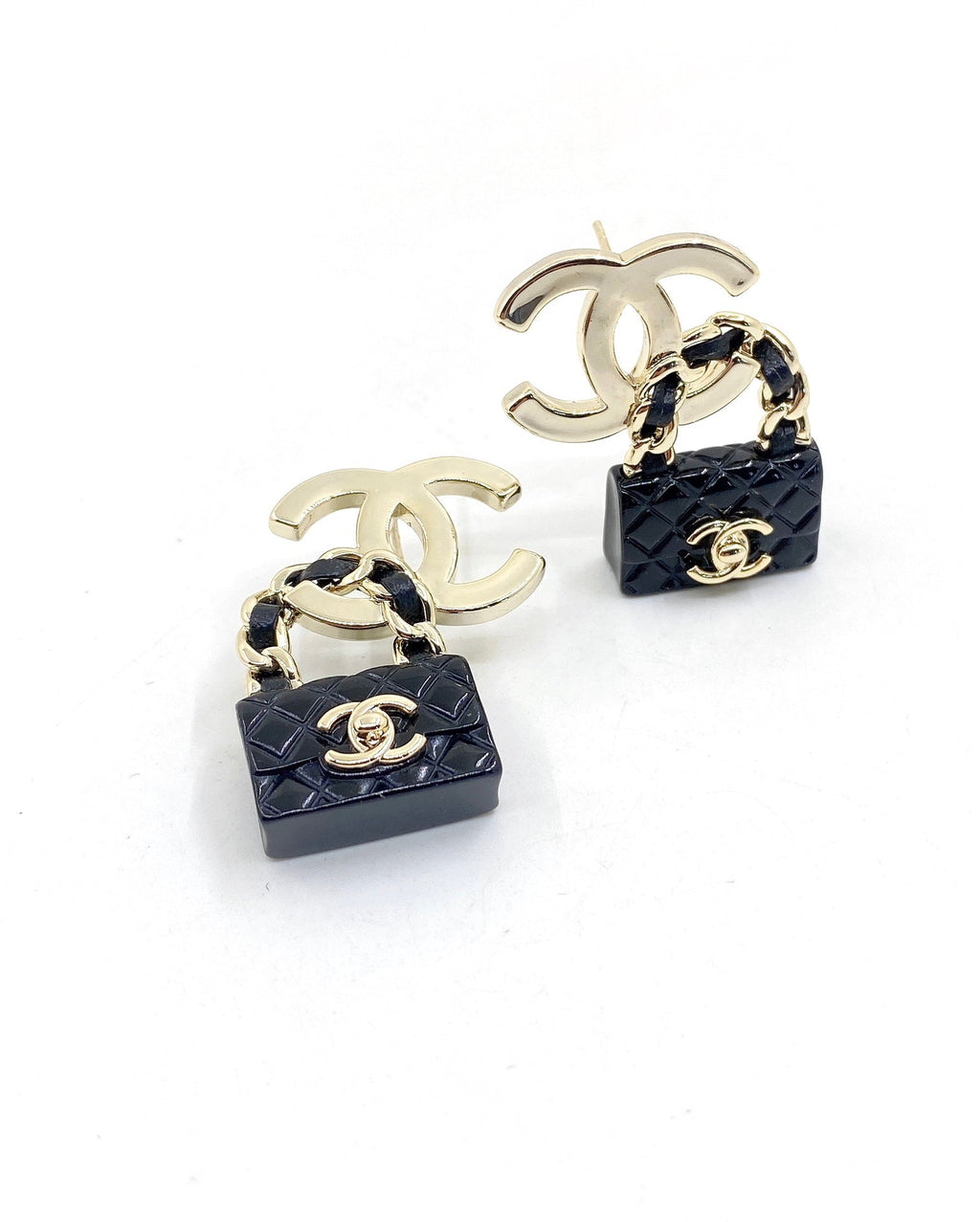 Chanel Bag Drop Earrings - 18K Yellow Gold