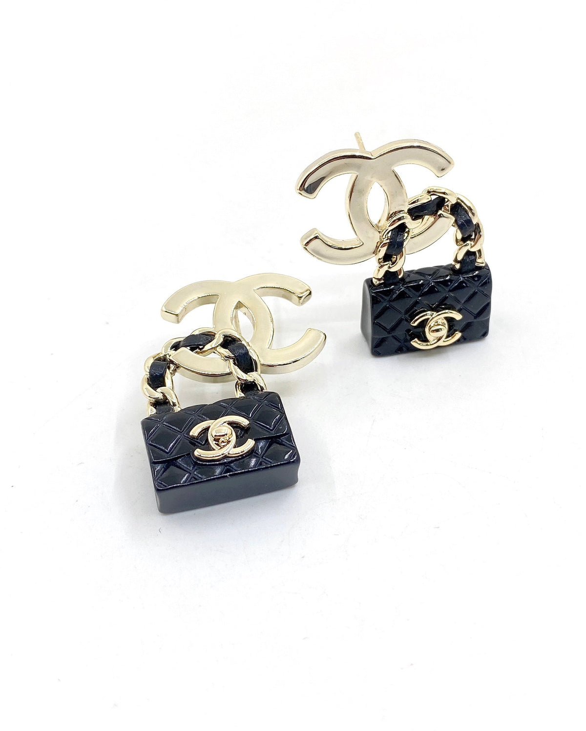 Chanel Bag Drop Earrings - 18K Yellow Gold
