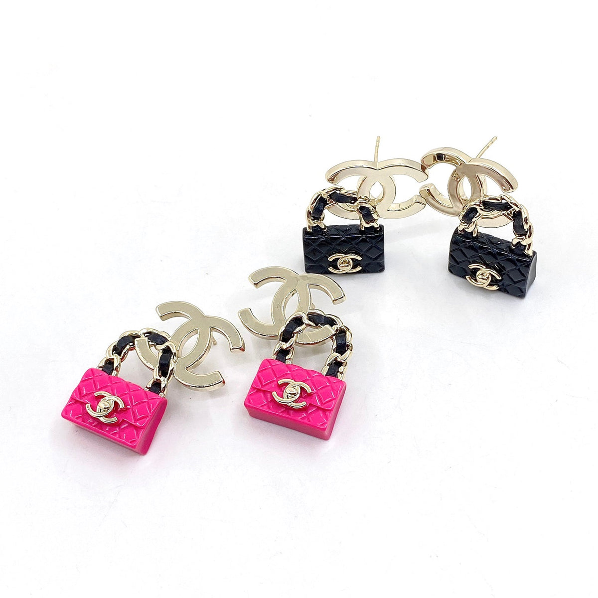 Chanel Bag Drop Earrings - 18K Yellow Gold