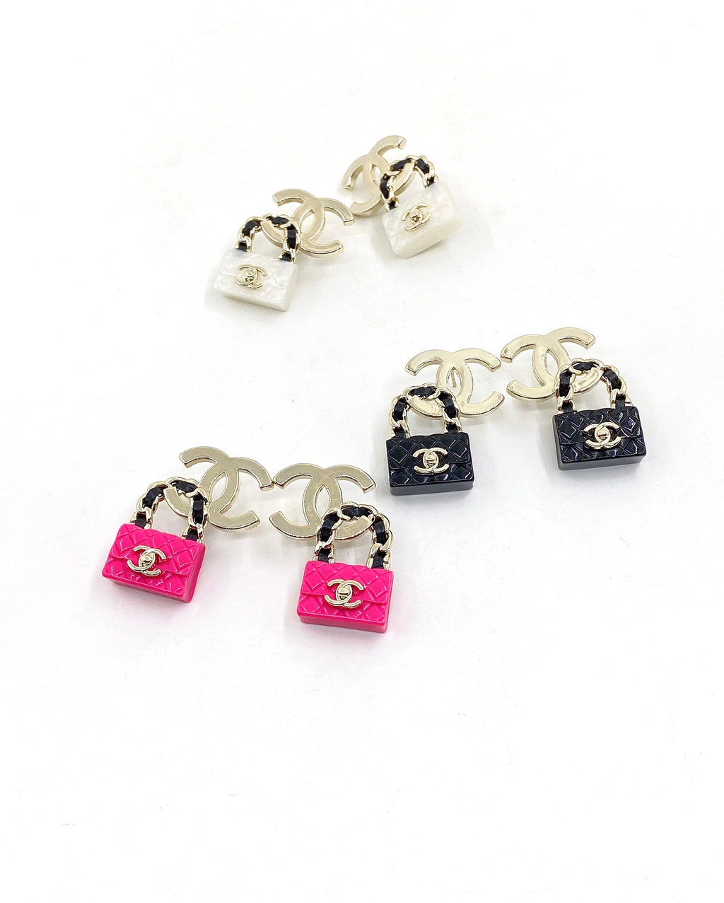 Chanel Bag Drop Earrings - 18K Yellow Gold
