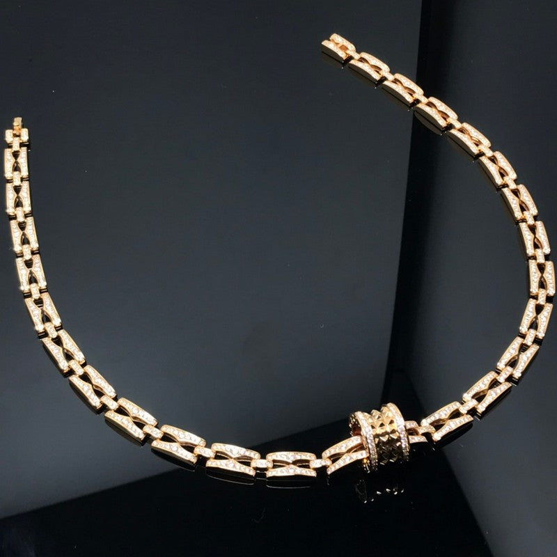 B.zero1 Diamonds Chain Link Necklace - 18K Gold